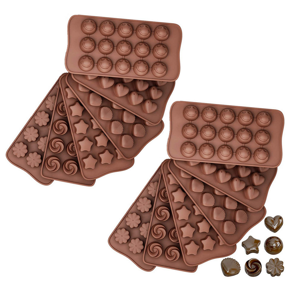 12Pcs Silicone Chocolate Moulds Baking Cake Moulds Jelly Candy Cookie Molds