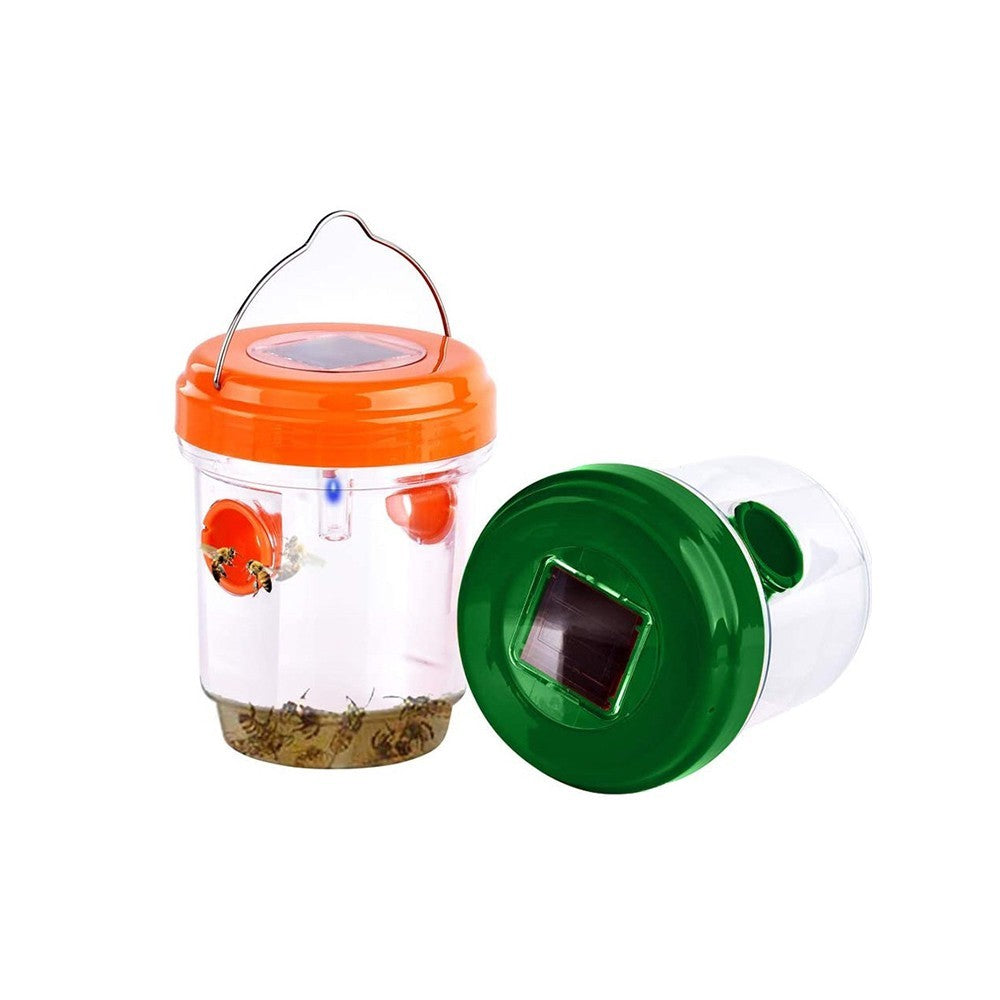 2 X Solar Powered Hanging Wasp Trap Green