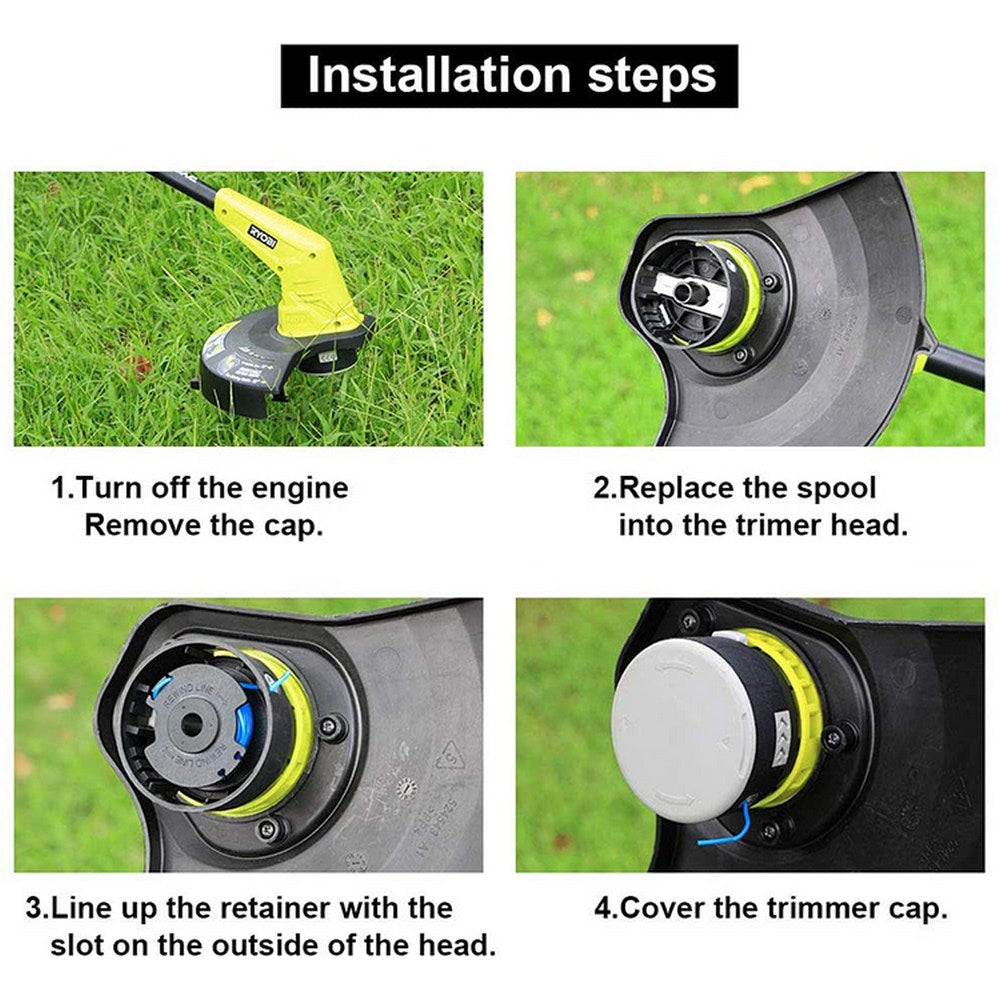 4X Replacement Spool Cap Trimmer Line Spool Cover for Ryobi Grass Trimmer