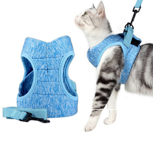 Pet Dog Harness Adjustable Cat Vest Harness Leash L Sizing Blue