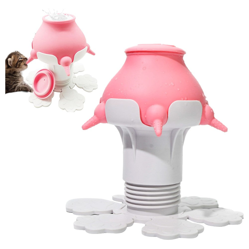 Puppy Kitten Milk Feeder Bottle with 5 Nipples - Pink