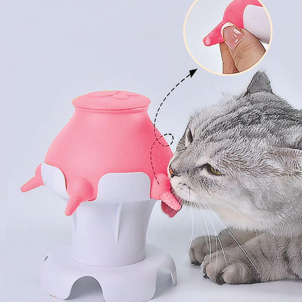 Puppy Kitten Milk Feeder Bottle with 5 Nipples - Pink