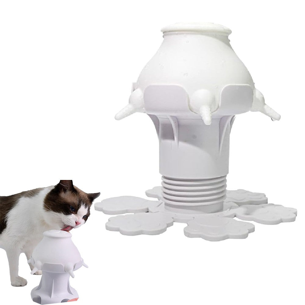 Puppy Kitten Milk Feeder Bottle with 5 Nipples - White