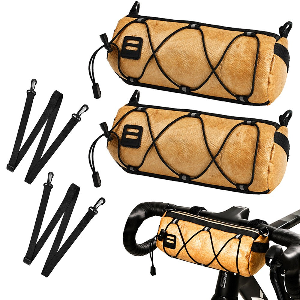2Pcs Bike Handlebar Bag Cycling Travel Shoulder Bag Barrel Bag with Shoulder Strap