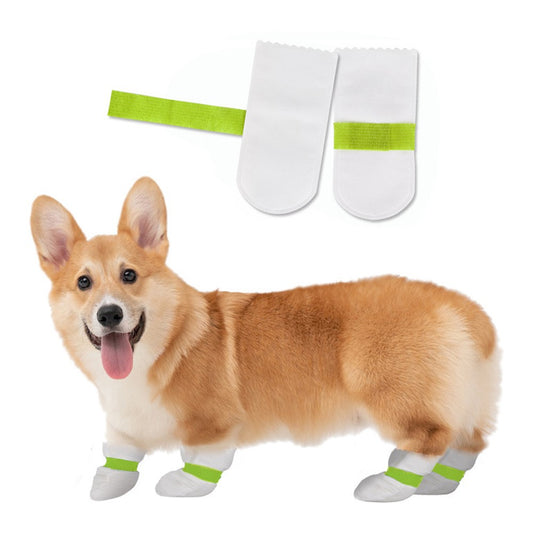 20Pcs Disposable Dog Shoes Dog Socks Water-resistant Pet Booties Dog Paw Protector - S