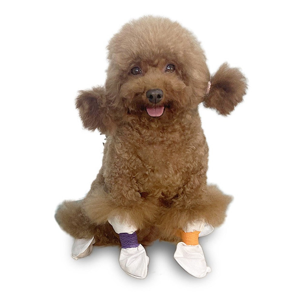 20Pcs Disposable Dog Shoes Dog Socks Water-resistant Pet Booties Dog Paw Protector - XL