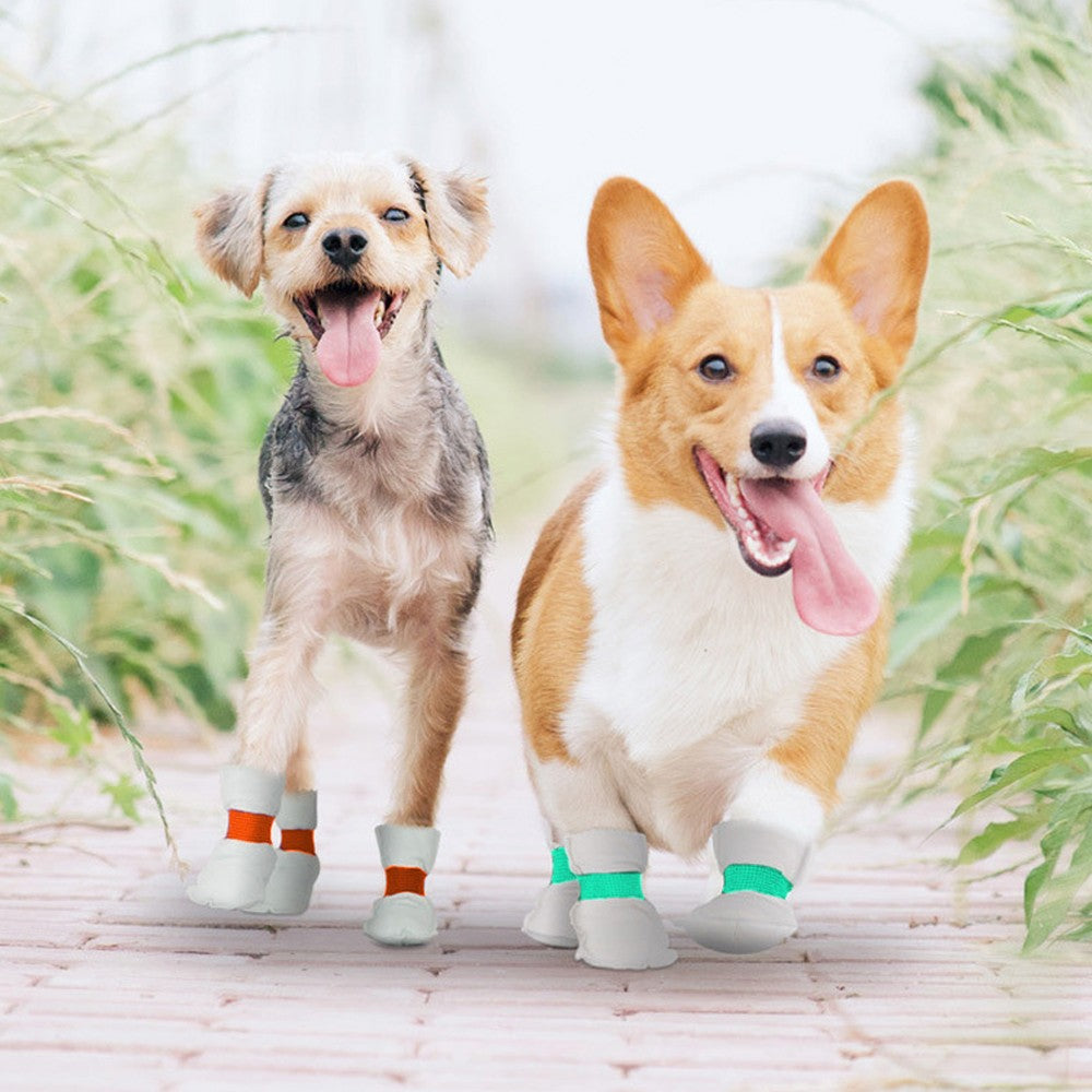 20Pcs Disposable Dog Shoes Dog Socks Water-resistant Pet Booties Dog Paw Protector - XL
