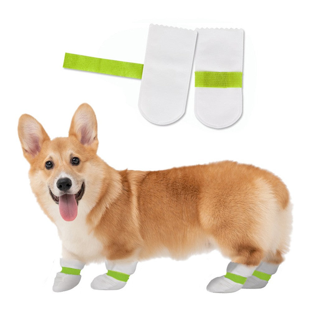 20Pcs Disposable Dog Shoes Dog Socks Water-resistant Pet Booties Dog Paw Protector - XL