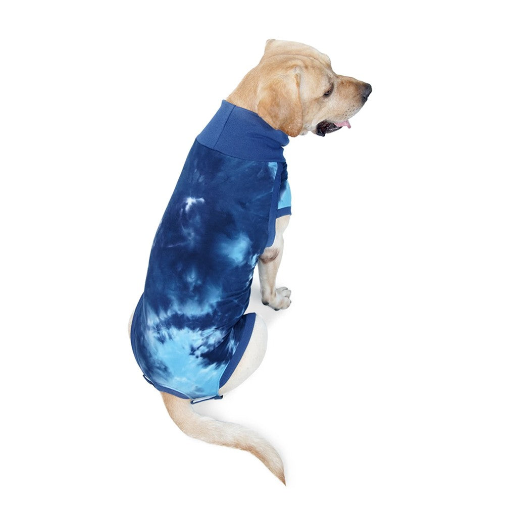 Dog Recovery Suit Pet Recovery Shirt Dog Abdominal Wounds Care Clothes - Blue S