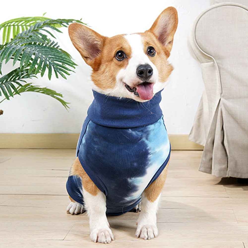 Dog Recovery Suit Pet Recovery Shirt Dog Abdominal Wounds Care Clothes - Blue XL