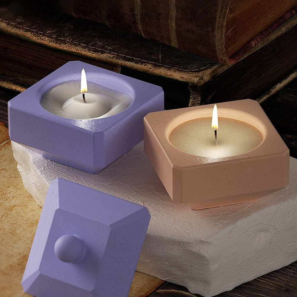 Silicone Candle Jar and Lid Mold Set Candle Holder Molds Storage Box Molds - 2 Sizes