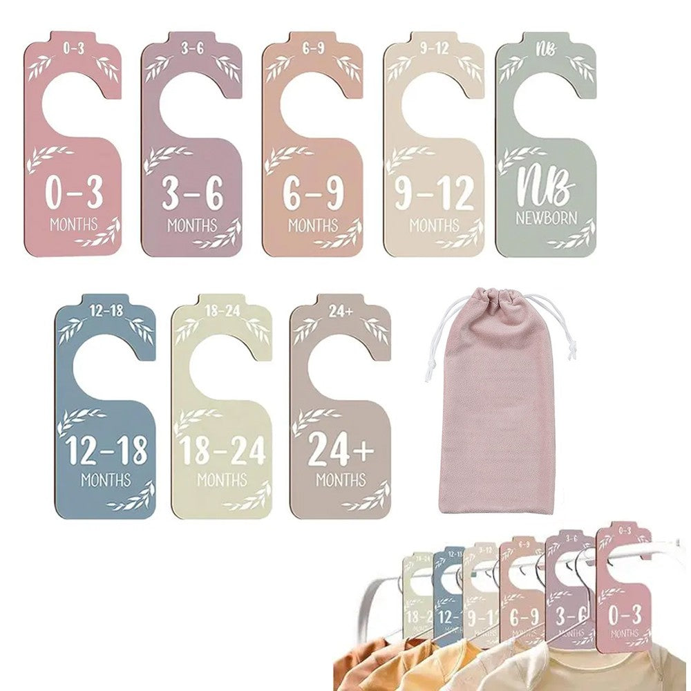 2 Sets of 8-Piece Baby Clothes Wardrobe Dividers from Newborn to 24 Months