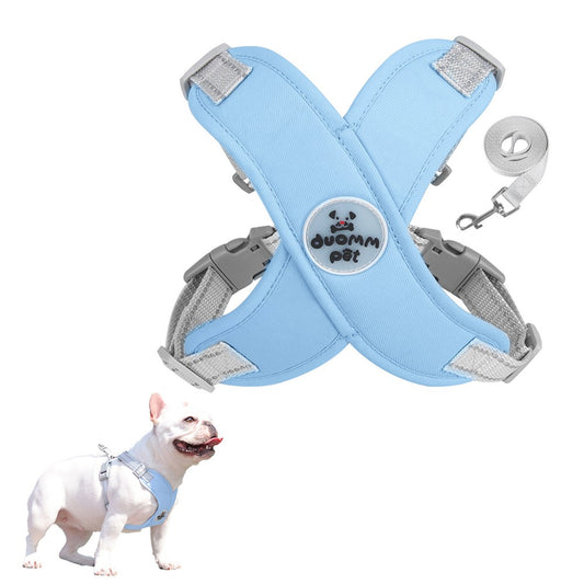Dog Harness and Leash Set Escape Proof Pet Vest Harnesses - Blue M
