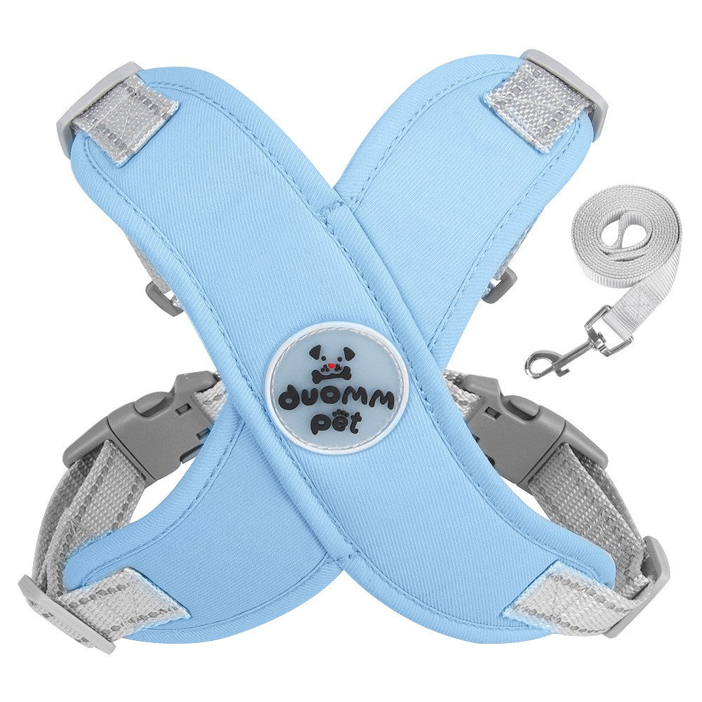 Dog Harness and Leash Set Escape Proof Pet Vest Harnesses - Blue M