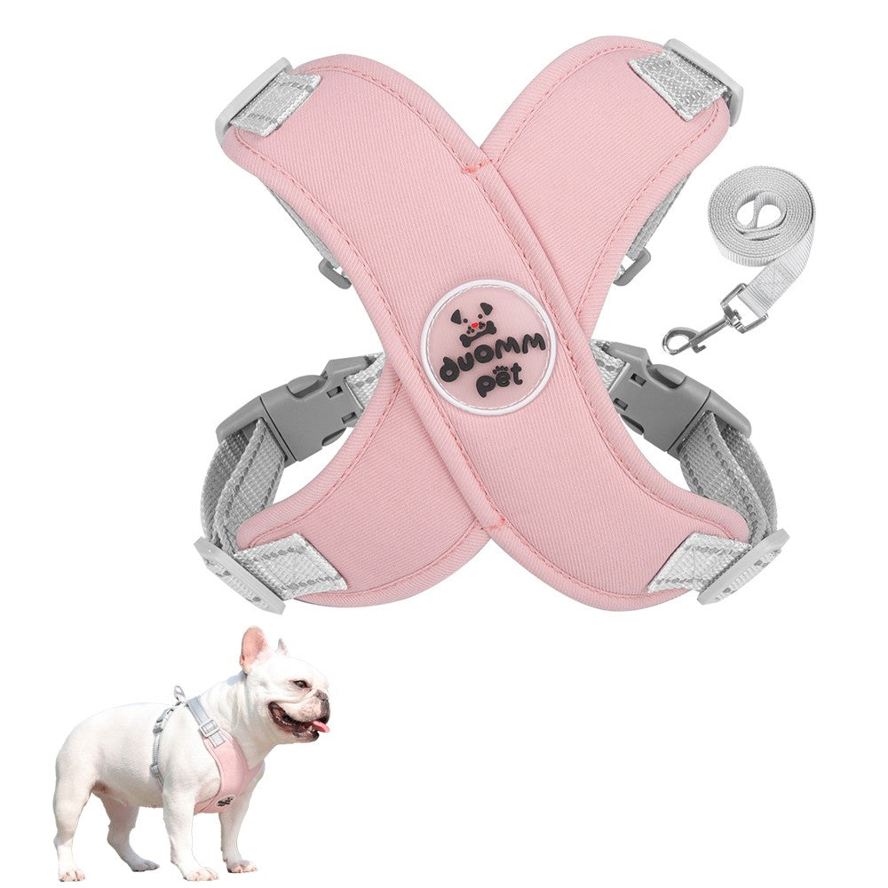 Dog Harness and Leash Set Escape Proof Pet Vest Harnesses - Pink M