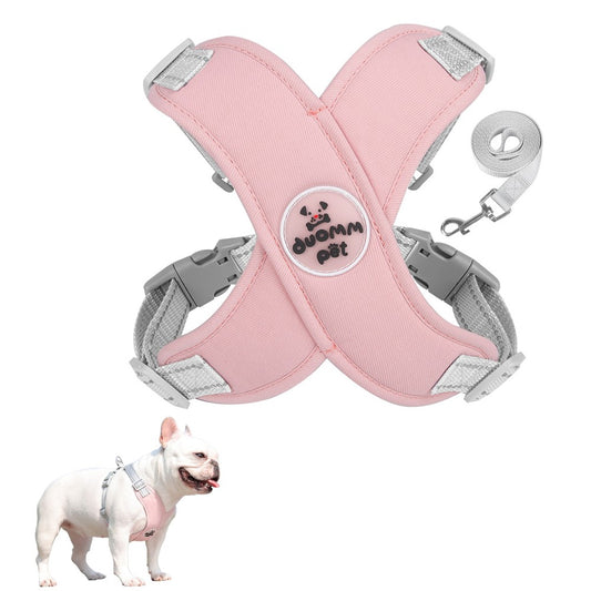 Dog Harness and Leash Set Escape Proof Pet Vest Harnesses - Pink M