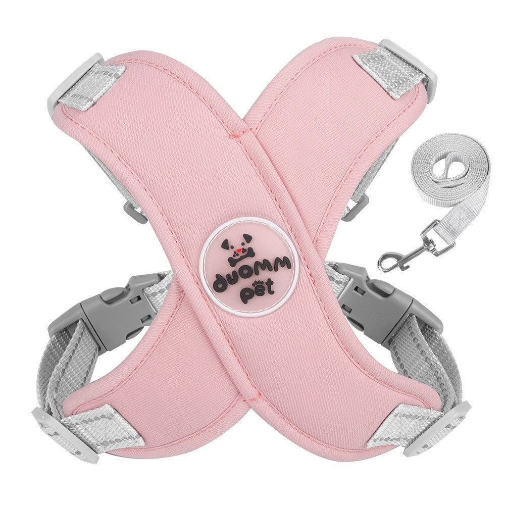 Dog Harness and Leash Set Escape Proof Pet Vest Harnesses - Pink L