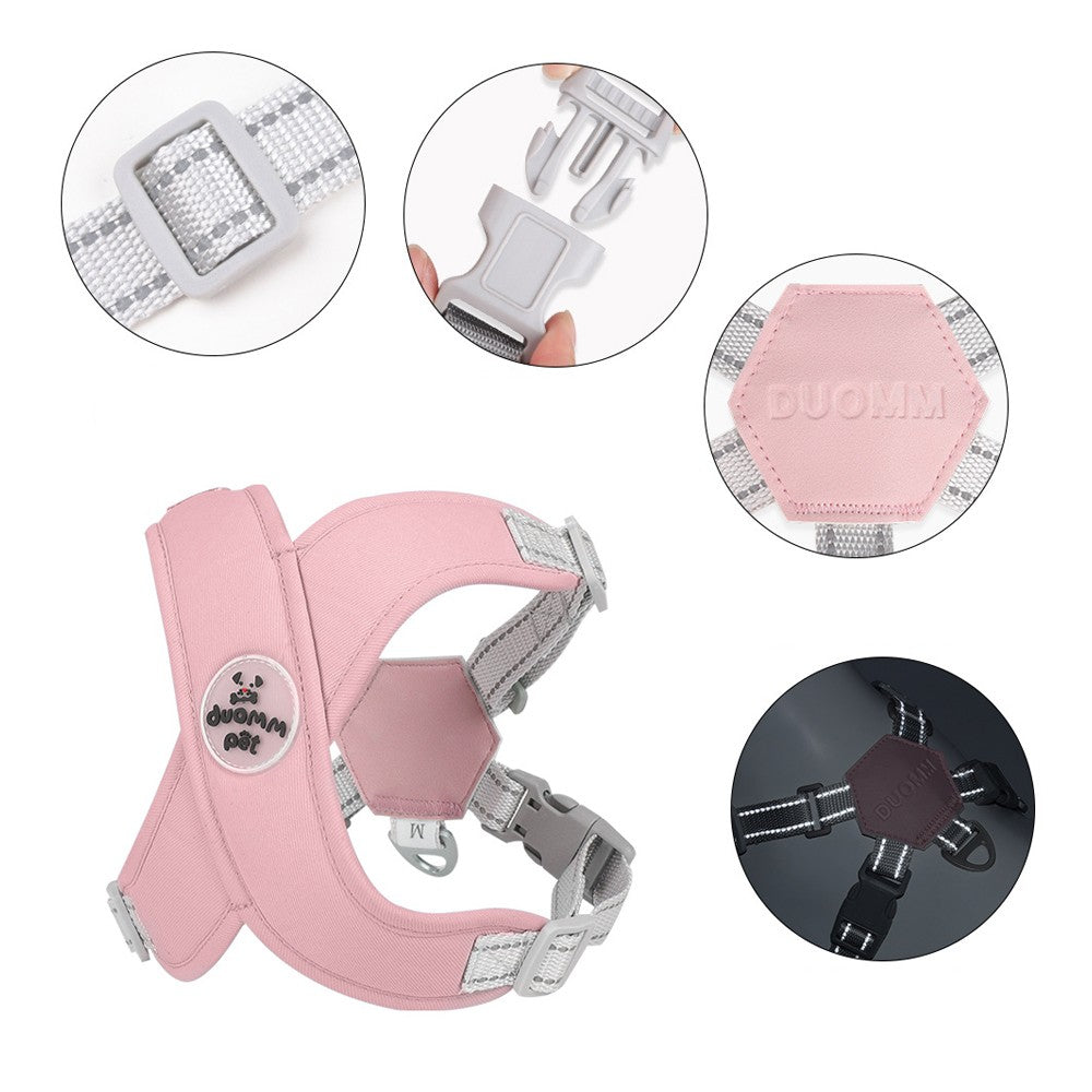 Dog Harness and Leash Set Escape Proof Pet Vest Harnesses - Pink M