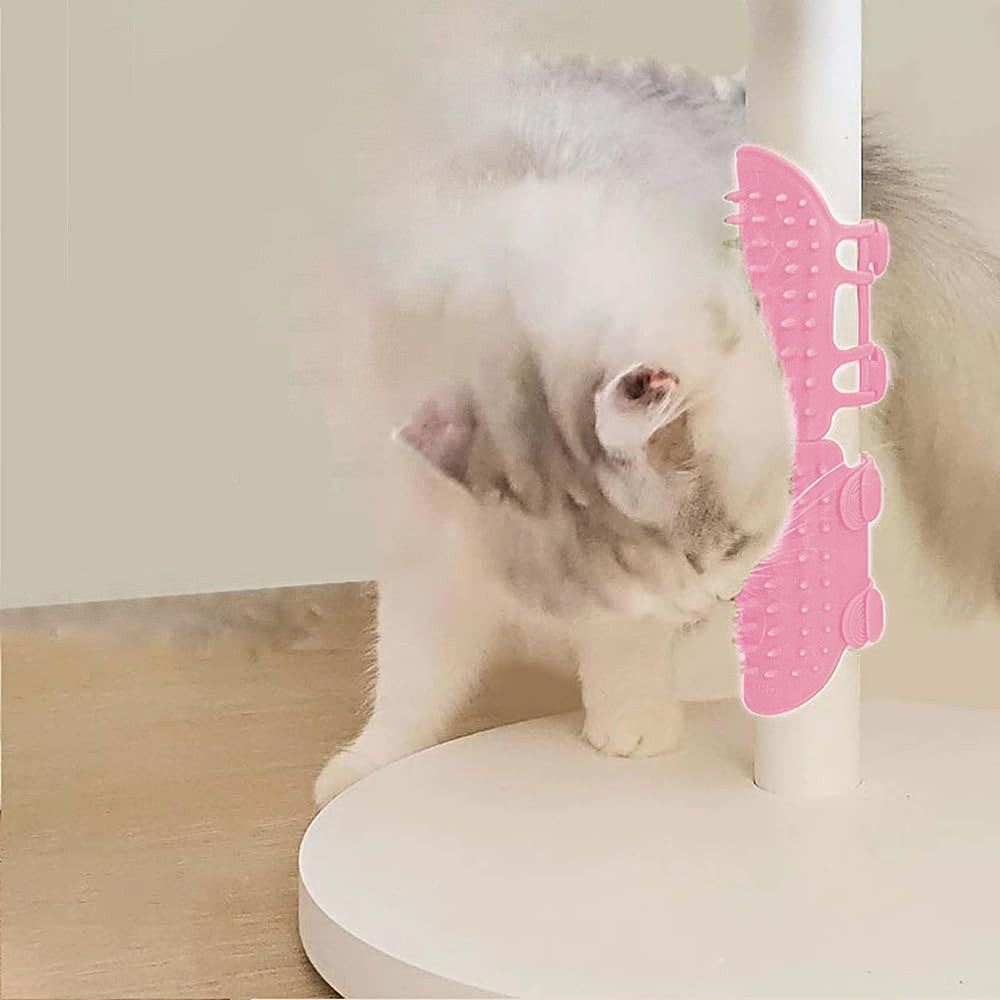 Pet Tickling Artifact Cats Tickling Comb Cat Corner Brush Pet Itch Tool - Pink