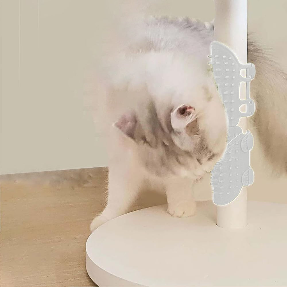 Pet Tickling Artifact Cats Tickling Comb Cat Corner Brush Pet Itch Tool - White