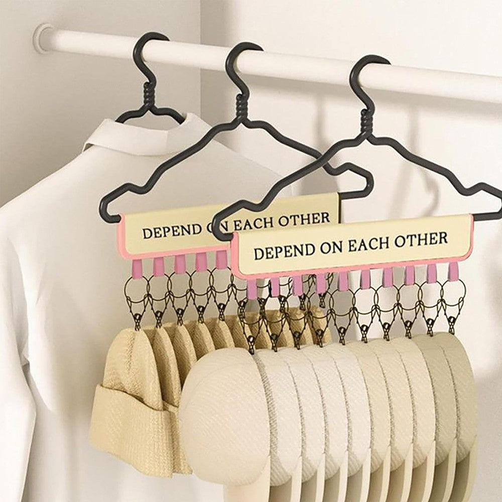 Closet Hat Hangers Baseball Caps Rack Hat Holder with 10 Clips - Pink
