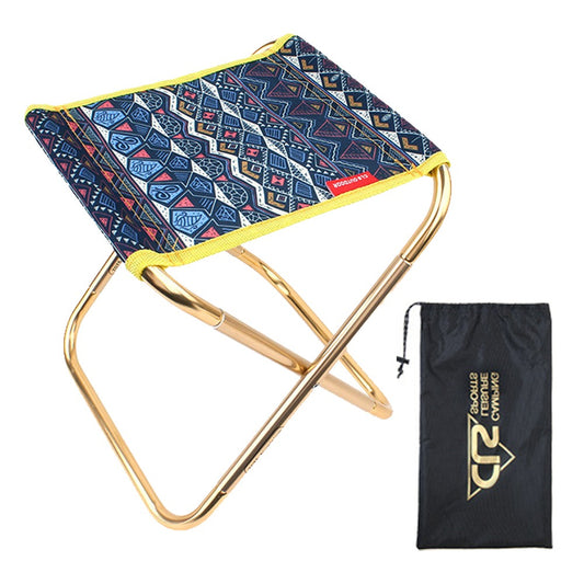 Portable Folding Chair Outdoor Camping Stool Seat with Storage Bag - Blue