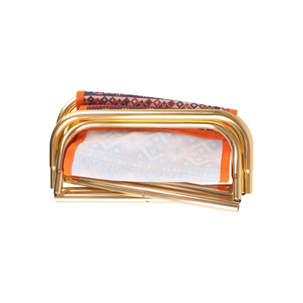 Portable Folding Chair Outdoor Camping Stool Seat with Storage Bag - Orange