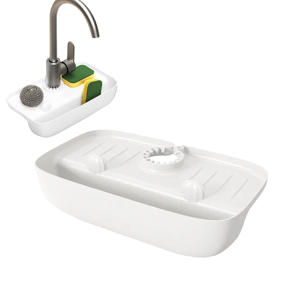 Sink Faucet Splash Guard Countertop Protector for Kitchen Bathroom - White