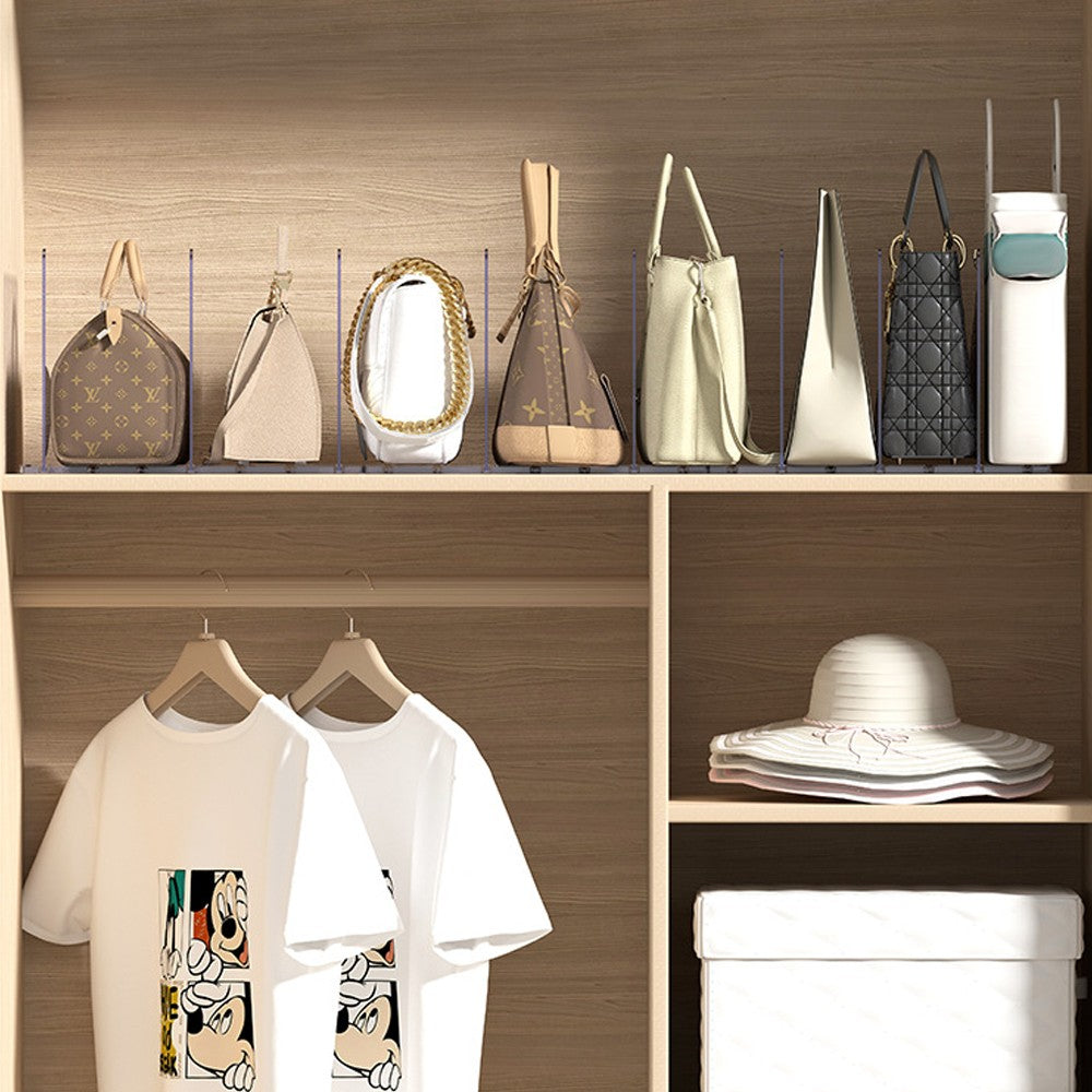 3 Compartment Adjustable Closet Shelf Dividers for Handbags Purse Clothes Books