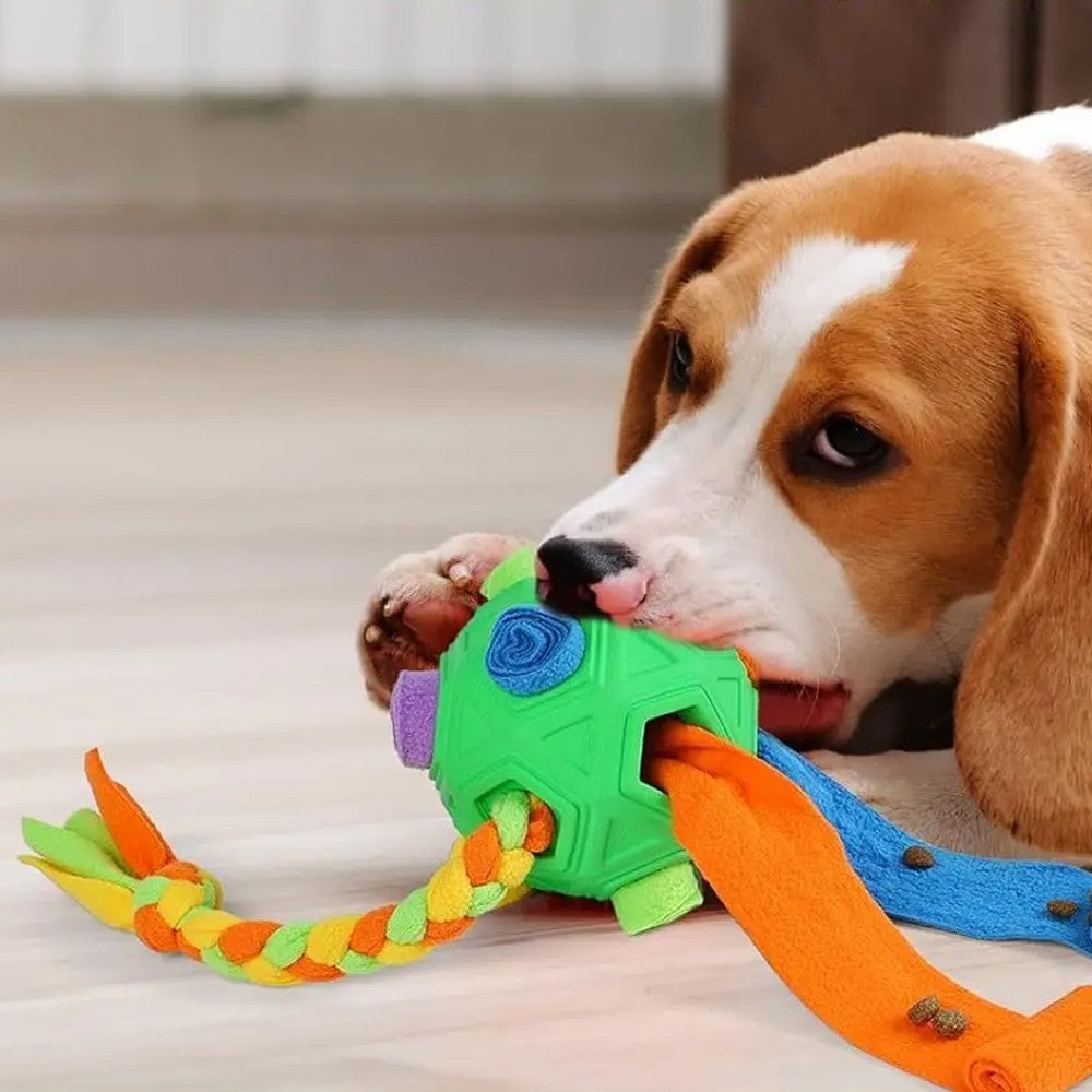 Dog Snuffle Ball Pet Interactive Toy Dog Chew Toy with Interactive Rope - Green