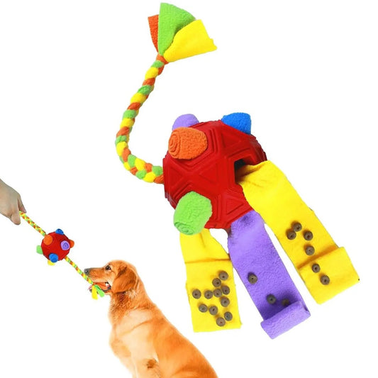 Dog Snuffle Ball Pet Interactive Toy Dog Chew Toy with Interactive Rope - Red