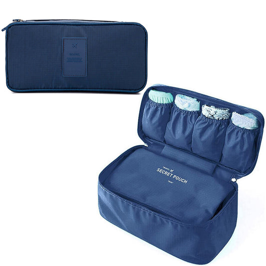 Travel Underwear Bra Storage Bag Lingerie Socks Organizers Blue