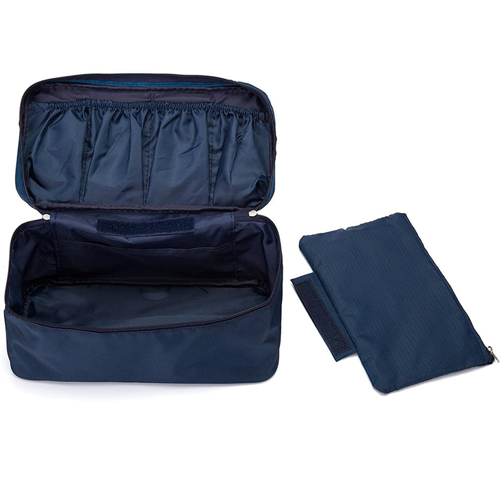 2 X Travel Underwear Bra Storage Bag Lingerie Socks Organizers Grey Navy Blue