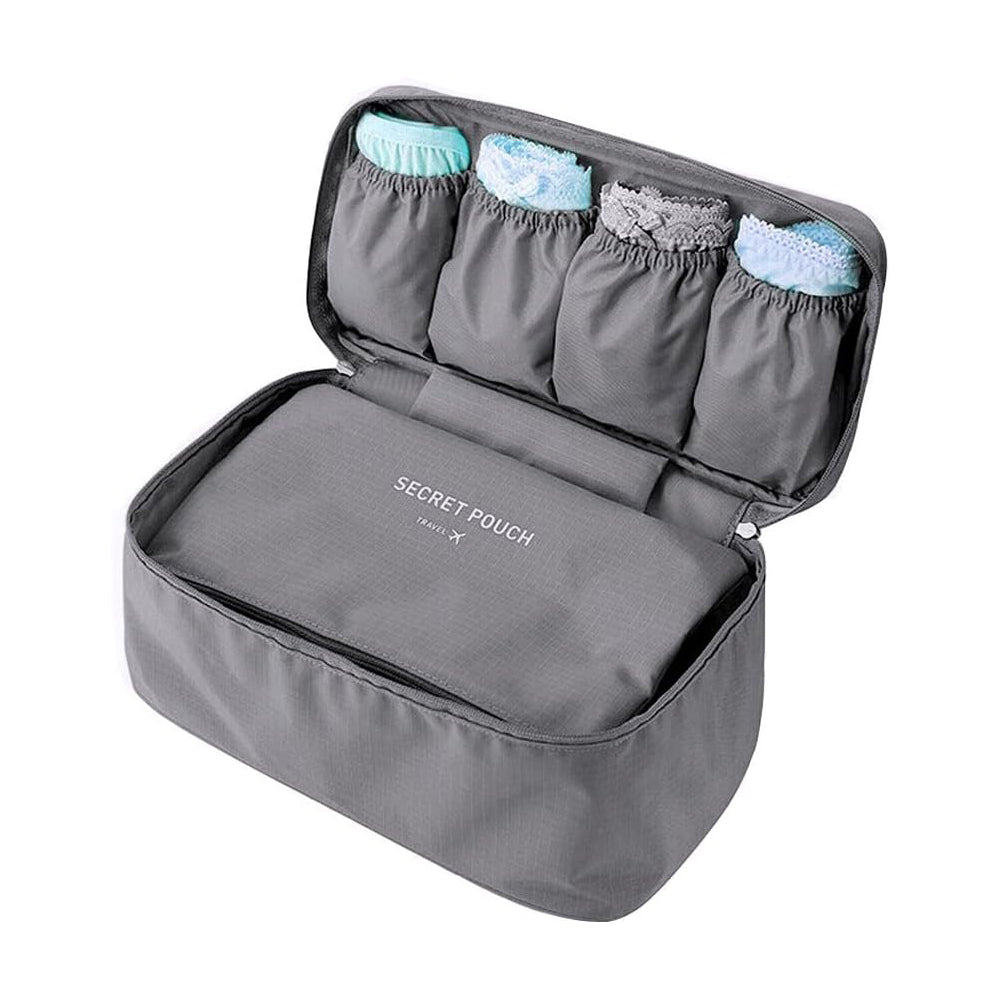 Travel Underwear Bra Storage Bag Lingerie Socks Organizers Grey