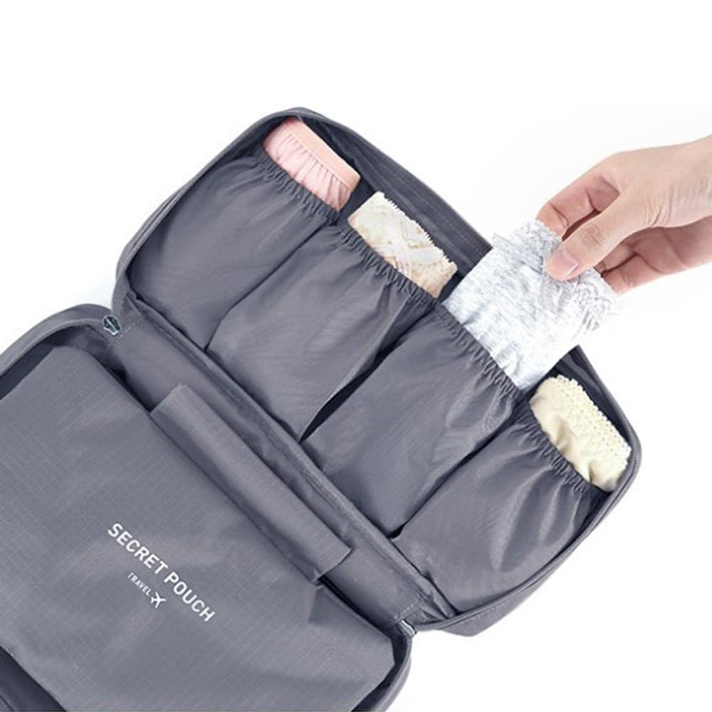 2 X Travel Underwear Bra Storage Bag Lingerie Socks Organizers Grey Navy Blue