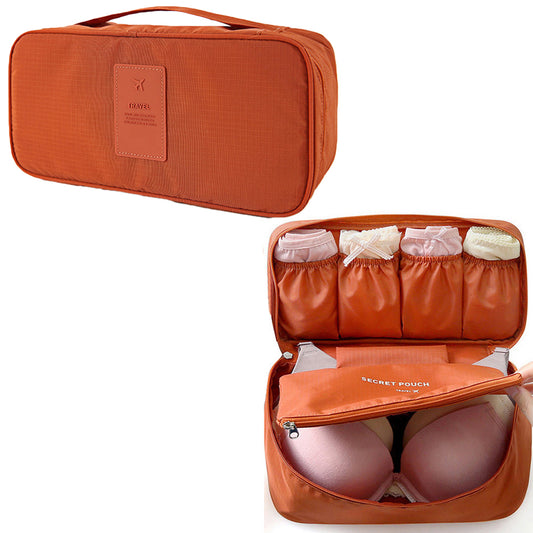 Travel Underwear Bra Storage Bag Lingerie Socks Organizers Orange