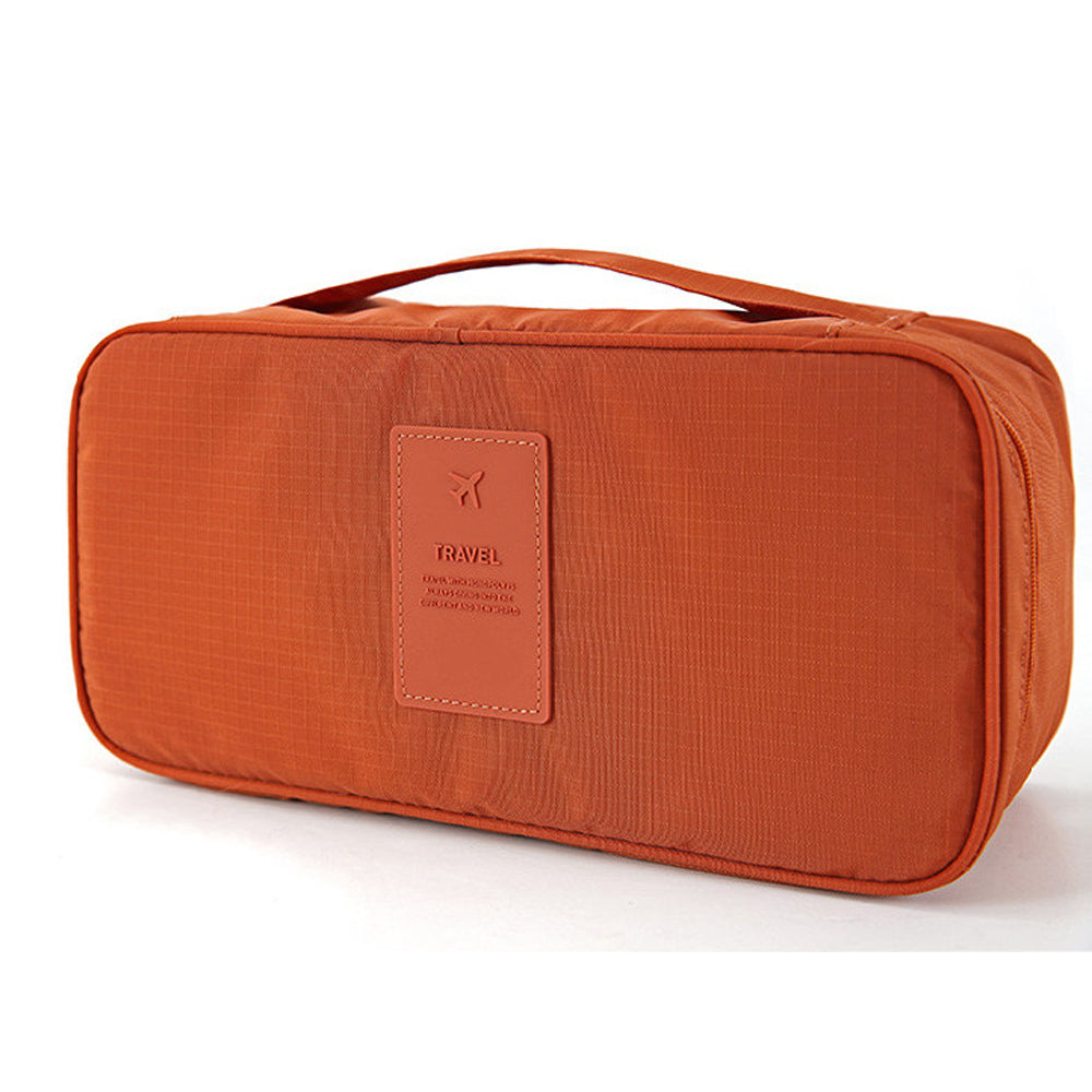 Travel Underwear Bra Storage Bag Lingerie Socks Organizers Orange