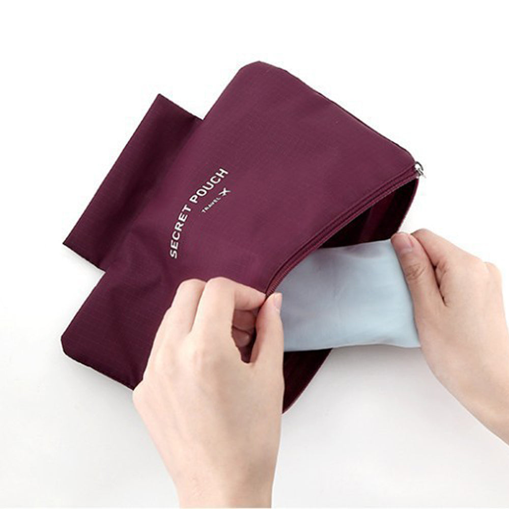 Travel Underwear Bra Storage Bag Lingerie Socks Organizers Wine Red