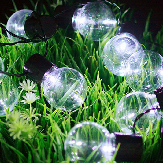 10LED Solar Powered String Light Bulbs Lamp for Garden Yard Wedding Party White
