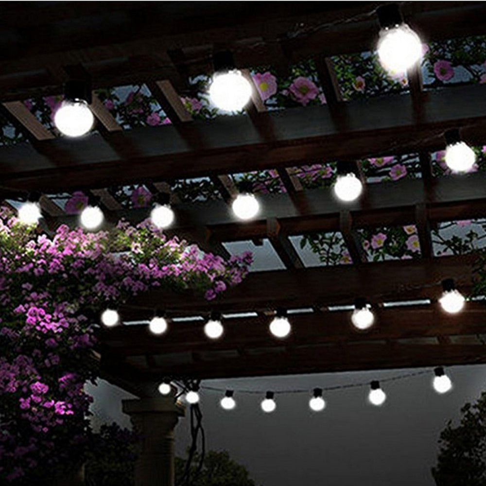 10LED Solar Powered String Light Bulbs Lamp for Garden Yard Wedding Party White