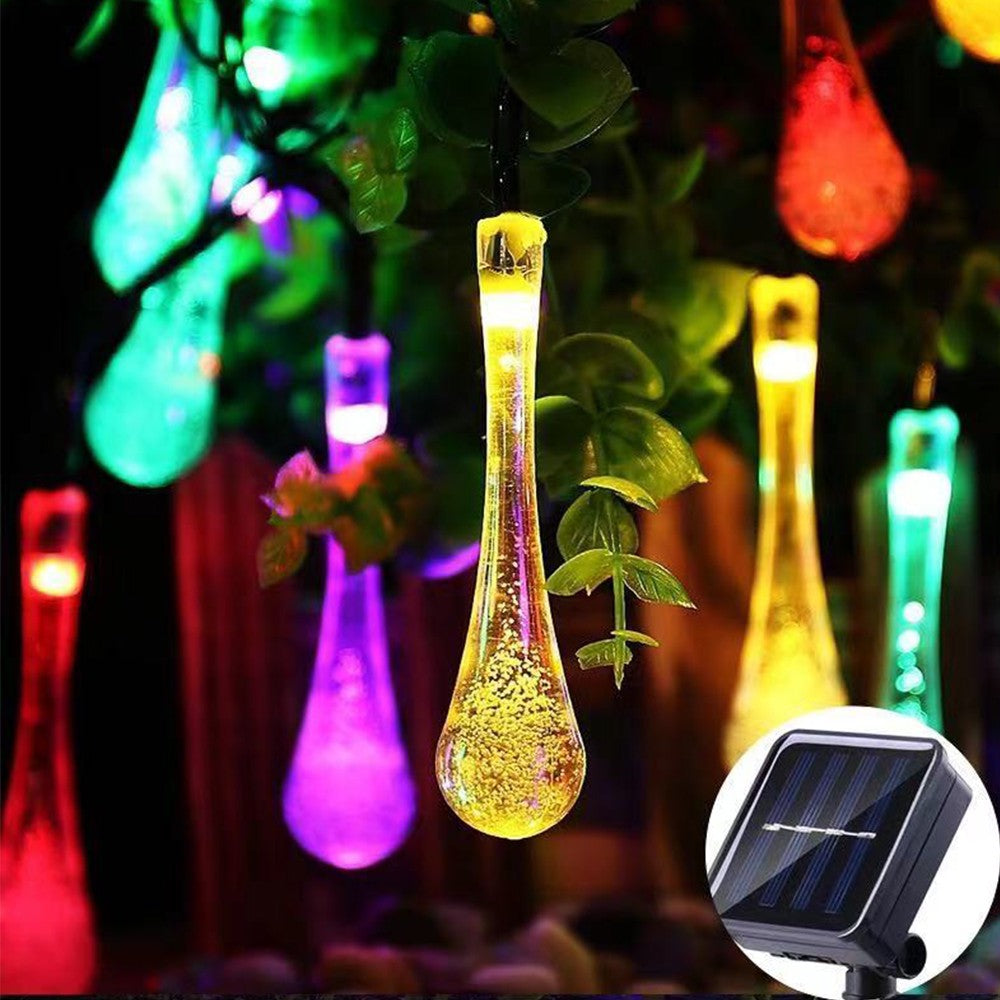50LEDs Solar Water Drop String Light Warm Lights