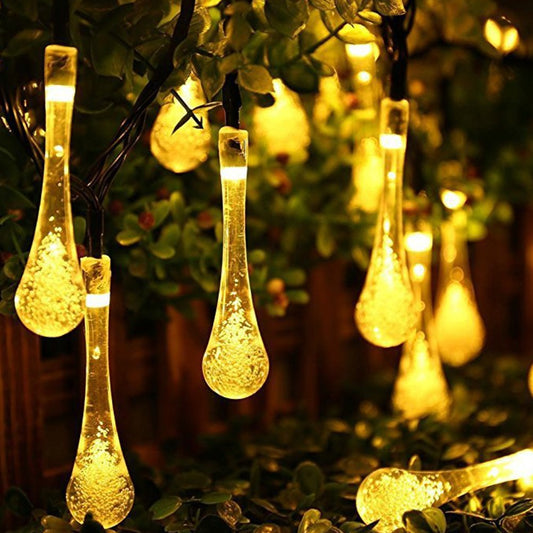 50LEDs Solar Water Drop String Light Multicolor Lights