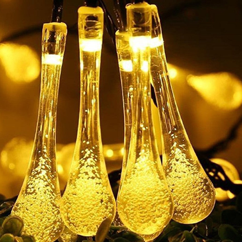 50LEDs Solar Water Drop String Light Multicolor Lights