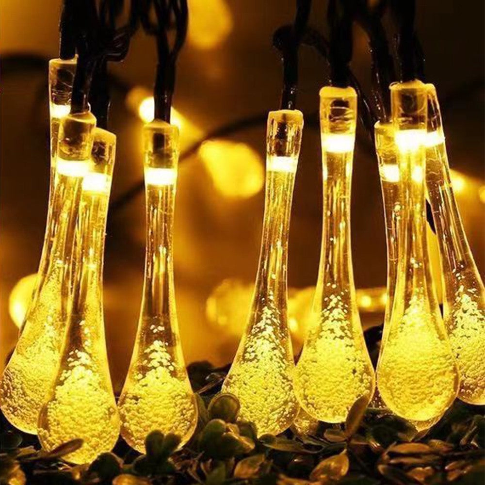 50LEDs Solar Water Drop String Light Multicolor Lights