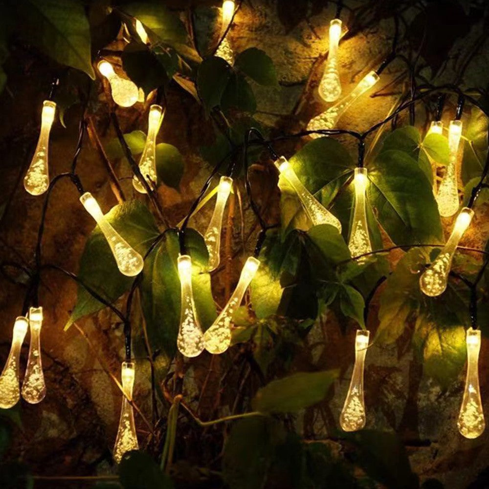 50LEDs Solar Water Drop String Light Multicolor Lights
