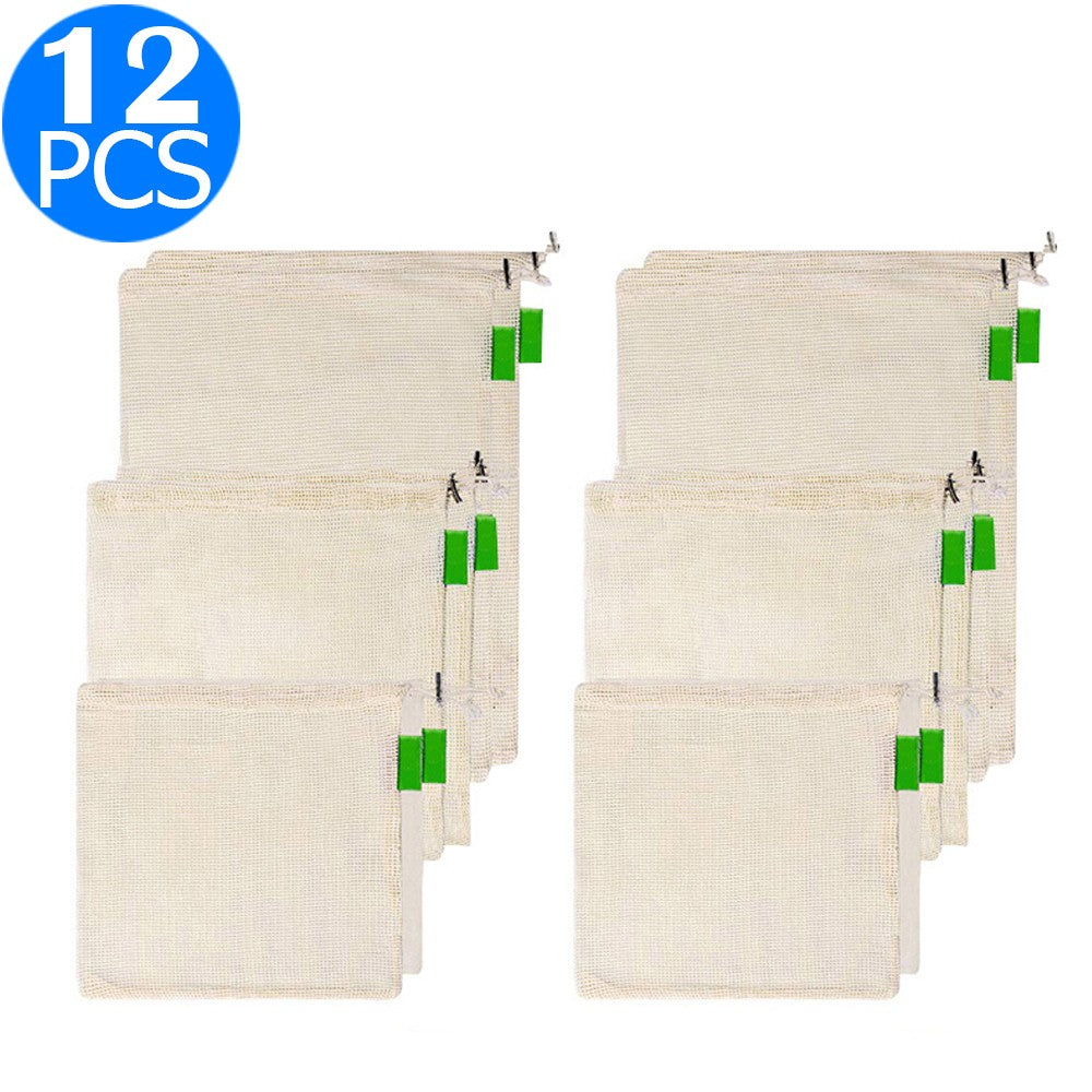12PCS Reusable Shopping Mesh Bags