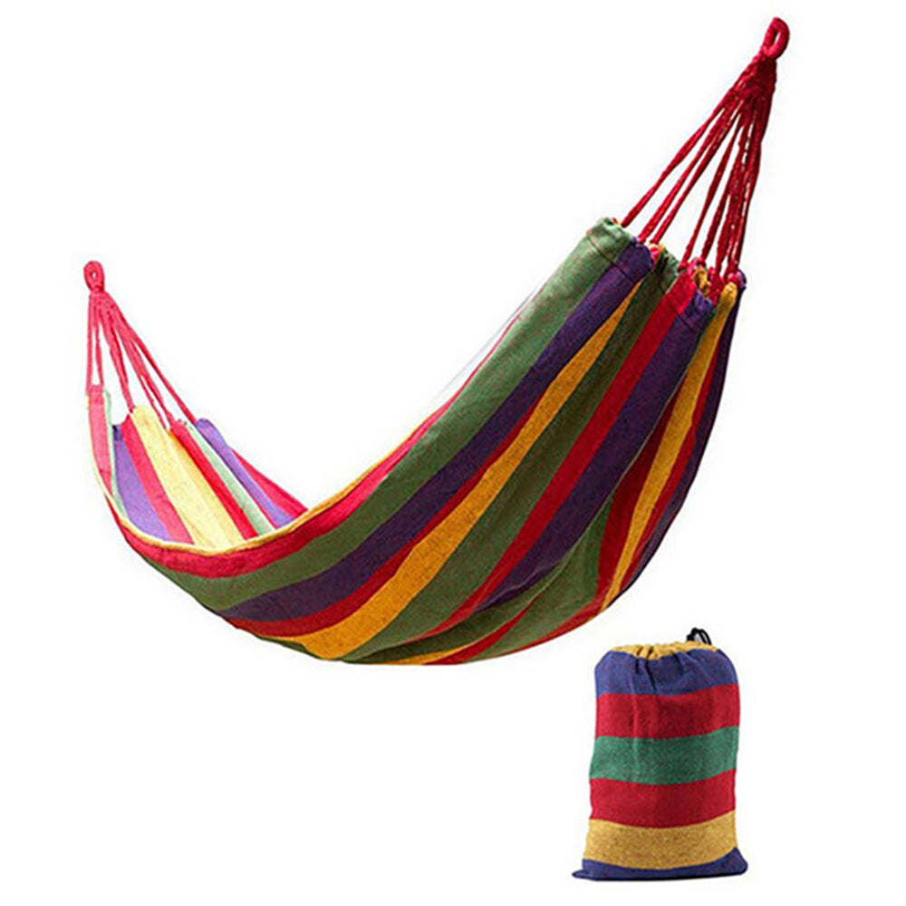 Double People Outdoor Striped Hammock