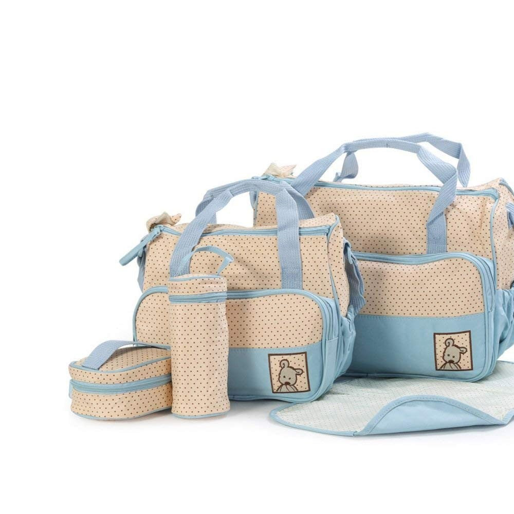 5PCS Multi Functional Mommy Bags Set Diapers Storgeage Handbag Kit