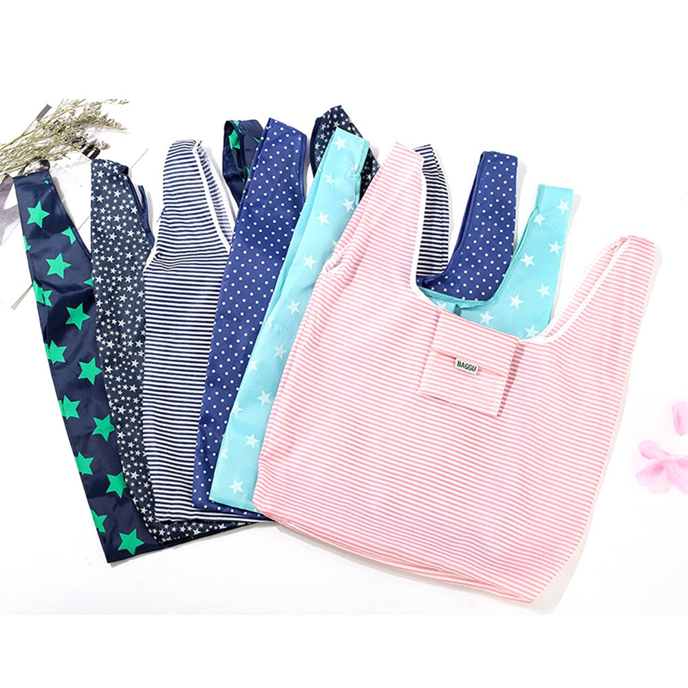 5 Pack Folding Reusable Shopping Bags Random Colour