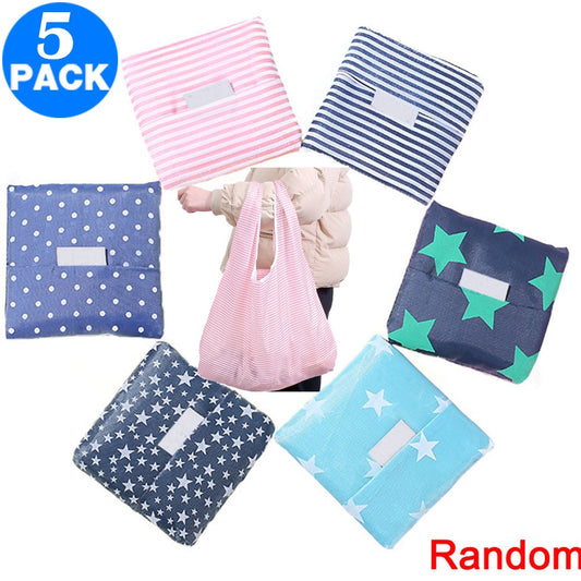 5 Pack Folding Reusable Shopping Bags Random Colour